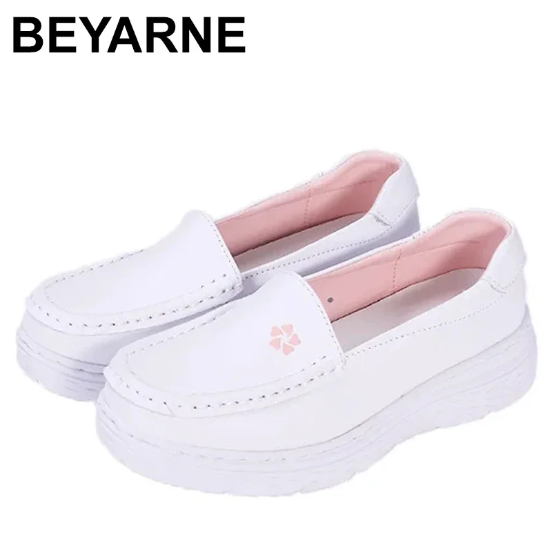 Nurse shoes Women's four seasons quality cowhide soft sole breathable comfortable not tired foot work shoes hospital