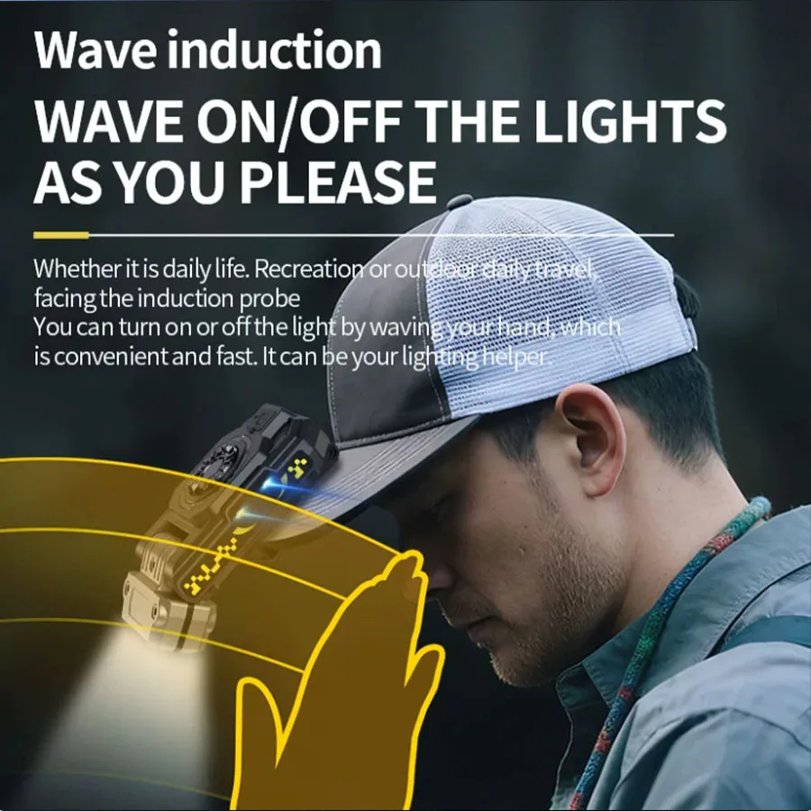 Astey sports light LED clip on magnetic power bank wave sensing waterproof night light outdoor cap light K170