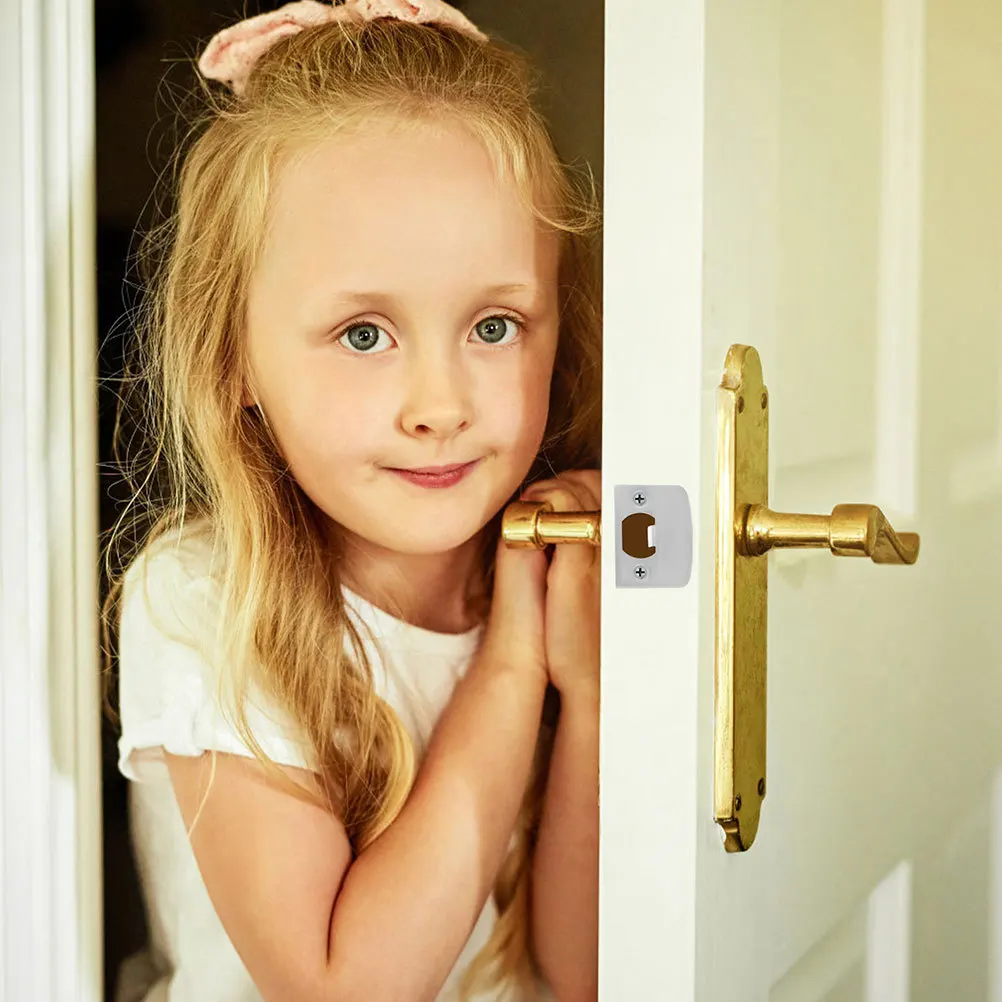 Piastra di chiusura con catenaccio in acciaio da 6 pezzi Design regolabile Installazione semplice Sicurezza migliorata per varie porte Nichel satinato