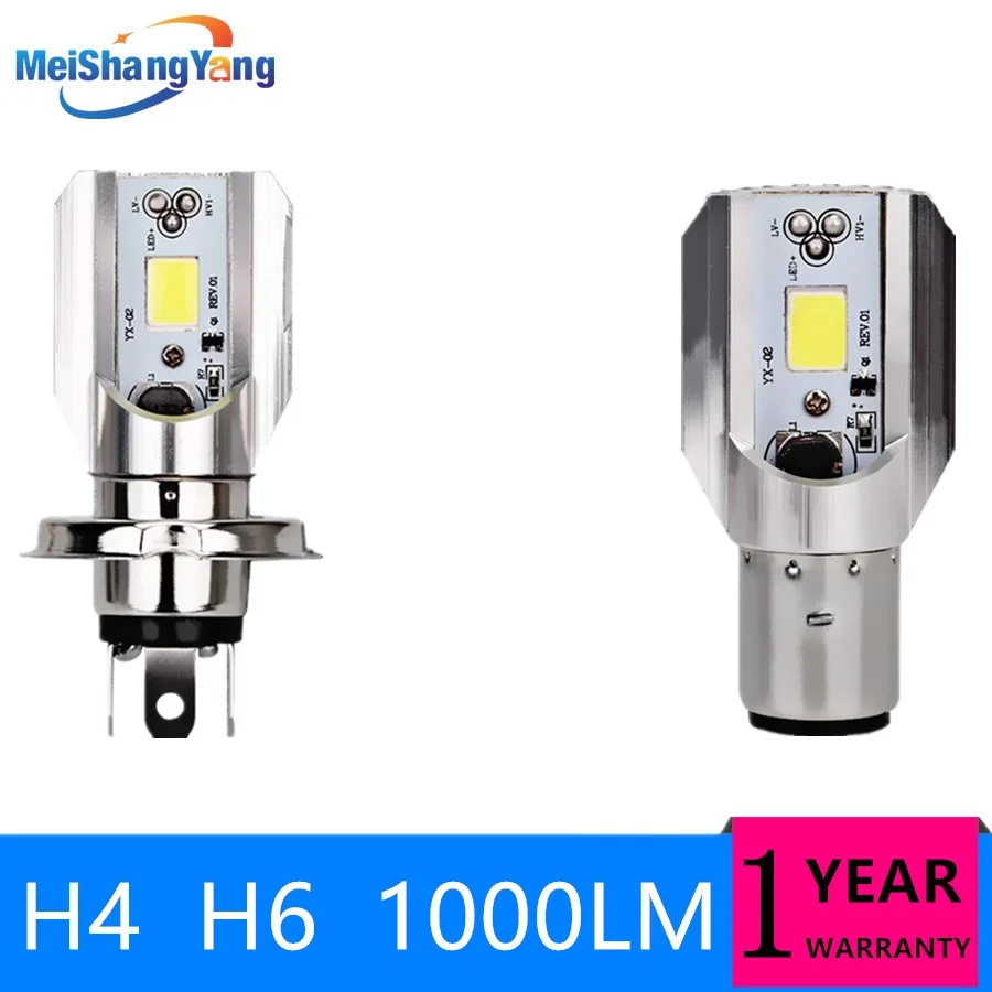 

H4 H6 Led Motorcycle Headlight Bulbs COB Led 1000LM BA20D Hi Lo Lamp Scooter ATV Moto Accessories Fog Lights For Suzuki