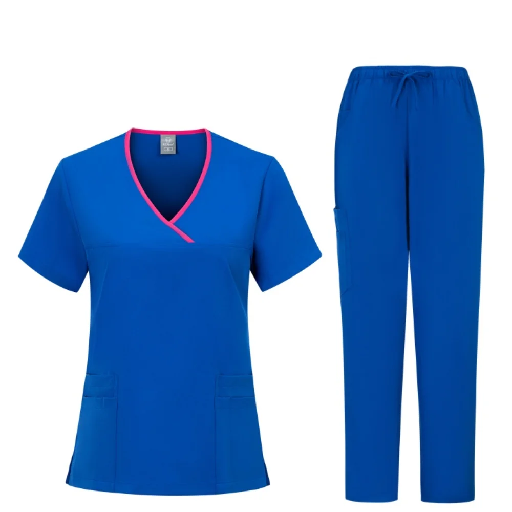 Top cirúrgico e calças conjunto para mulheres, Scrub Uniformes, Enfermeira Scrub, Vestuário de salão de beleza, Top clínico, Spa, Doutor Enfermagem, Túnica Terno