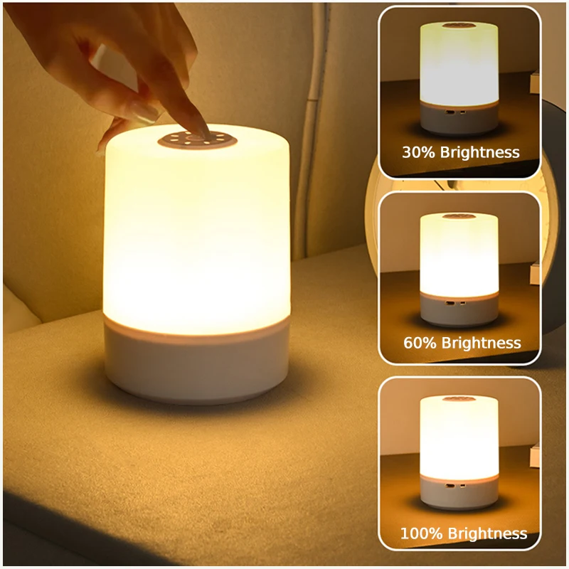 LED Night Light Touch Stepless Dimmable LED Table Lamp USB Portable Bedside Lamp for   Bedroom Decor Sleeping Night Light Kid Gi