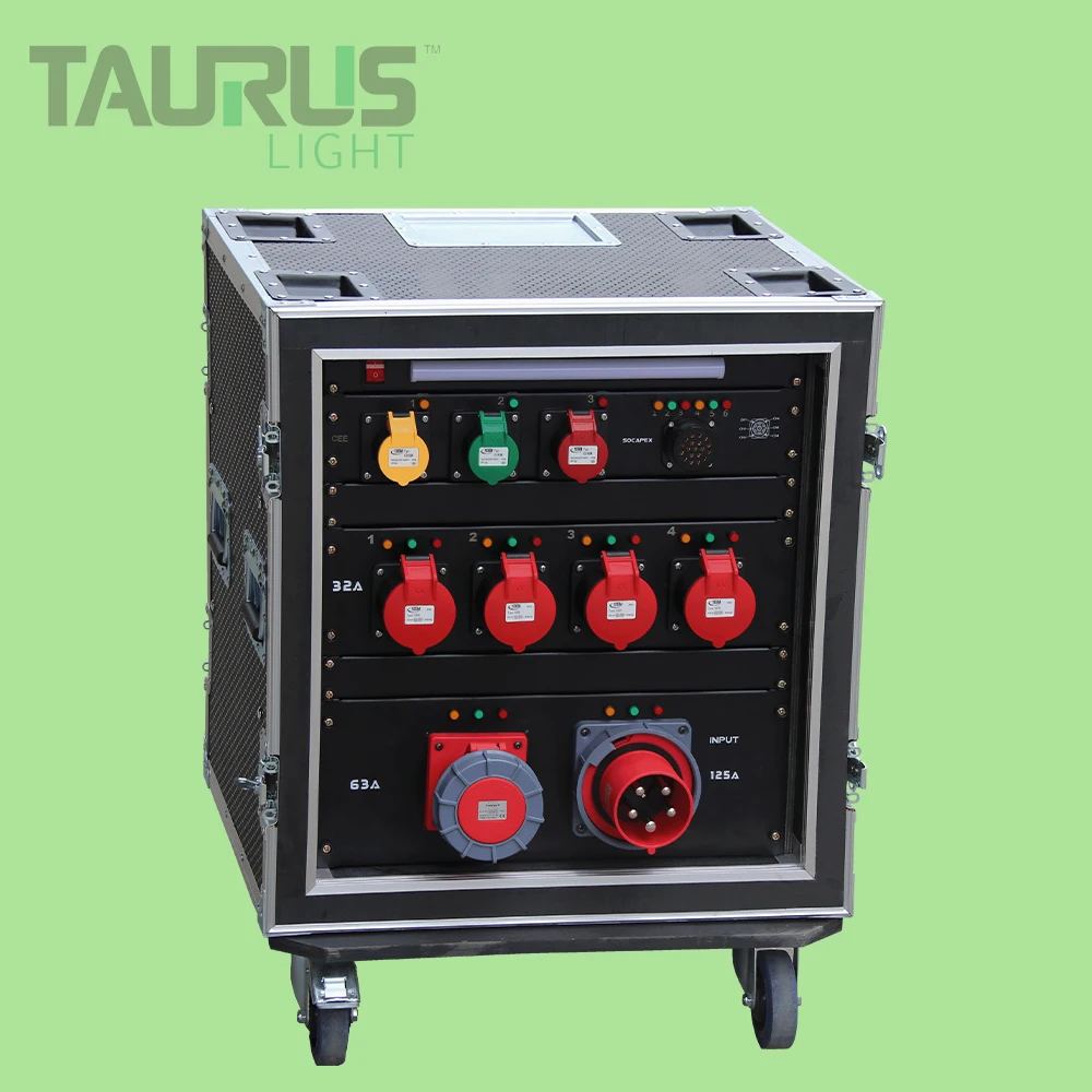 Stage Electrical Equipment Distribution Box Socapex 125amp 380V 3 Phase CEE Power Supply Panel Box