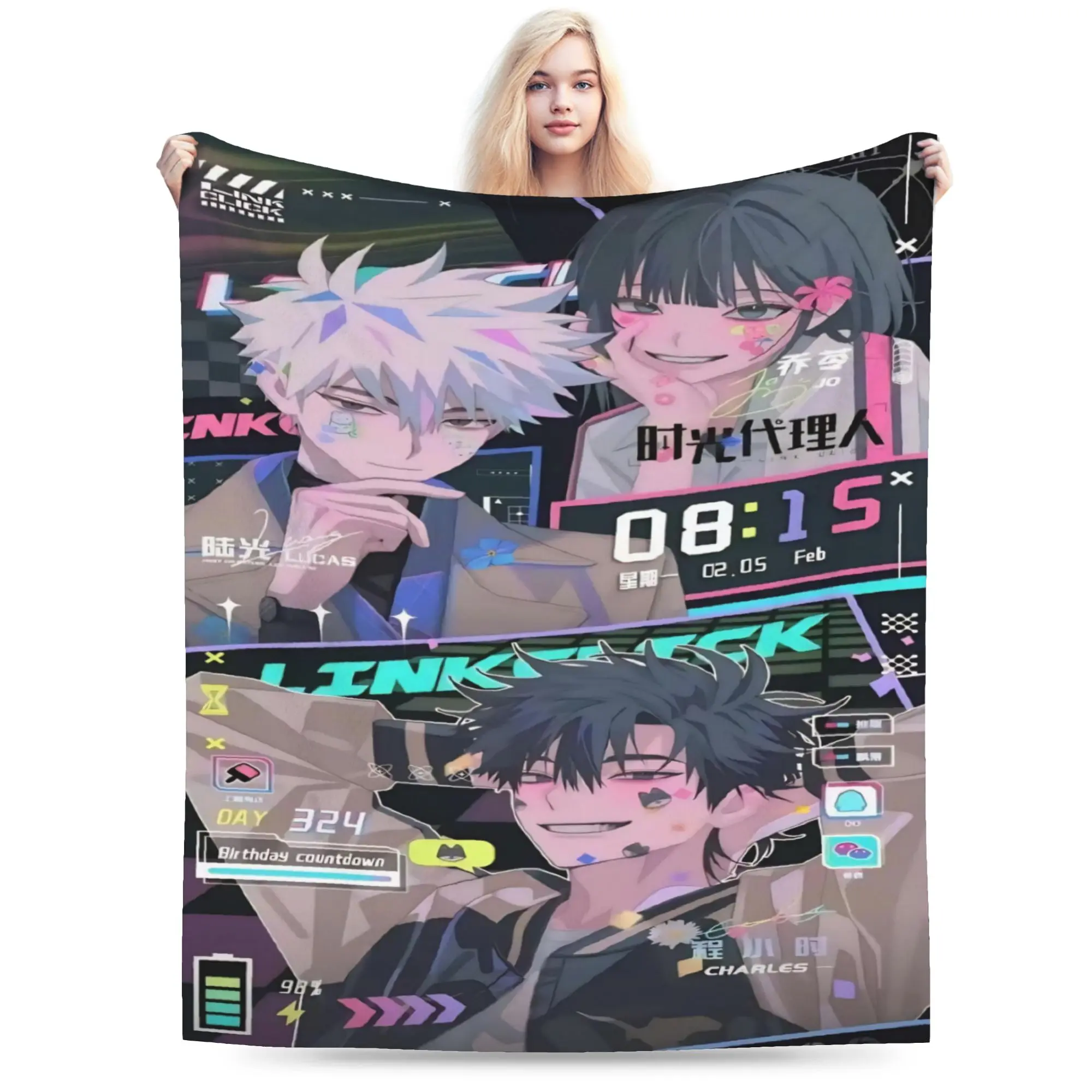 Link Click Throw Blanket for Couch  Soft Cozy Plush Blanket 50x60 Inches Multi-size Bedspreads for All Seasons
