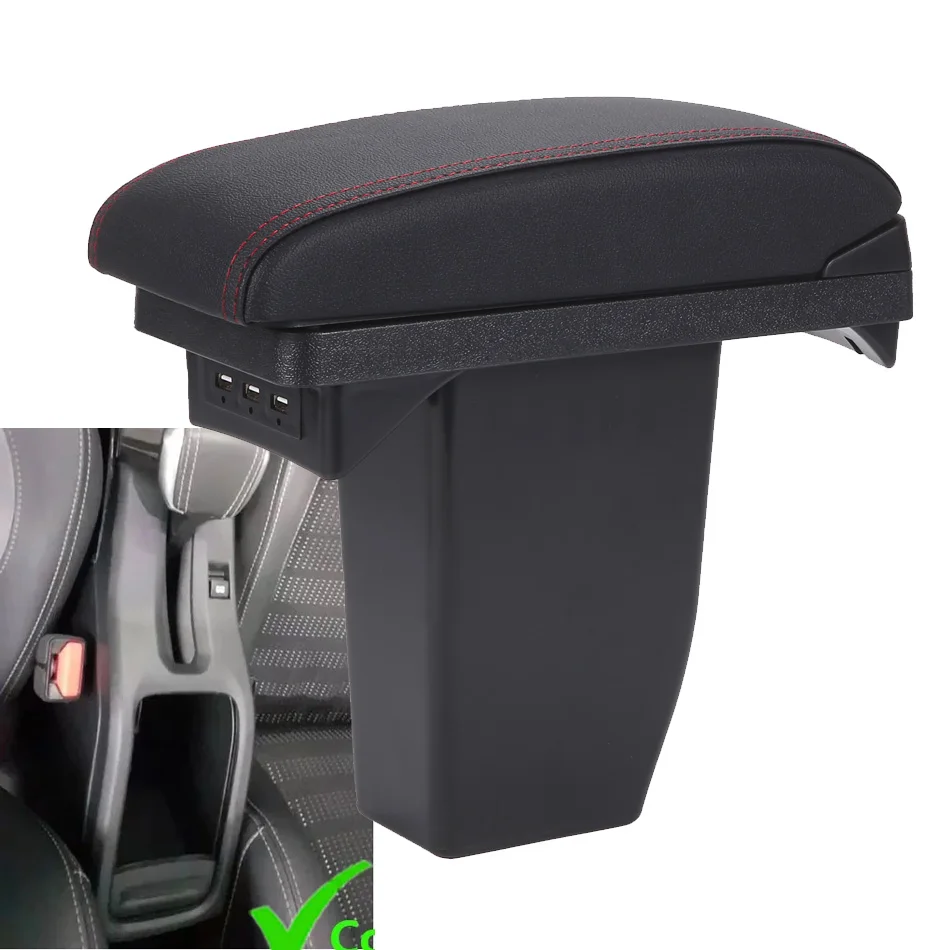 For Peugeot 2008 Armrest box 2012-2018 Car Storage Box With USB Charging Auto Retrofit Parts Interior Details Car Accessories