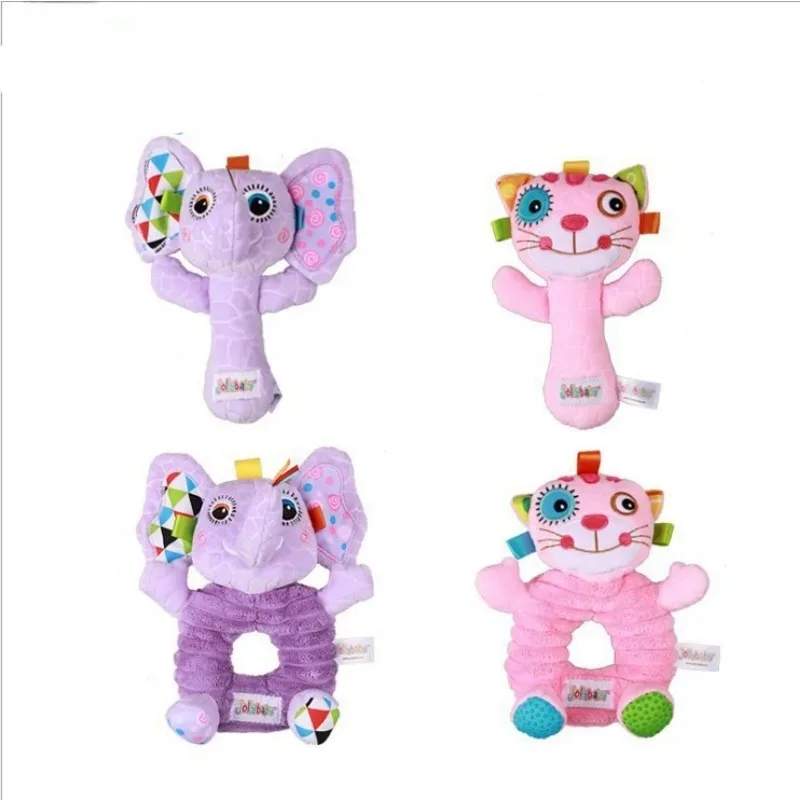 Children's Toy Cartoon Animal Hand Cranked Bell Soft and Chewable Soothing Toy for Babies Grasping Puzzle Toys Baby Accessoires