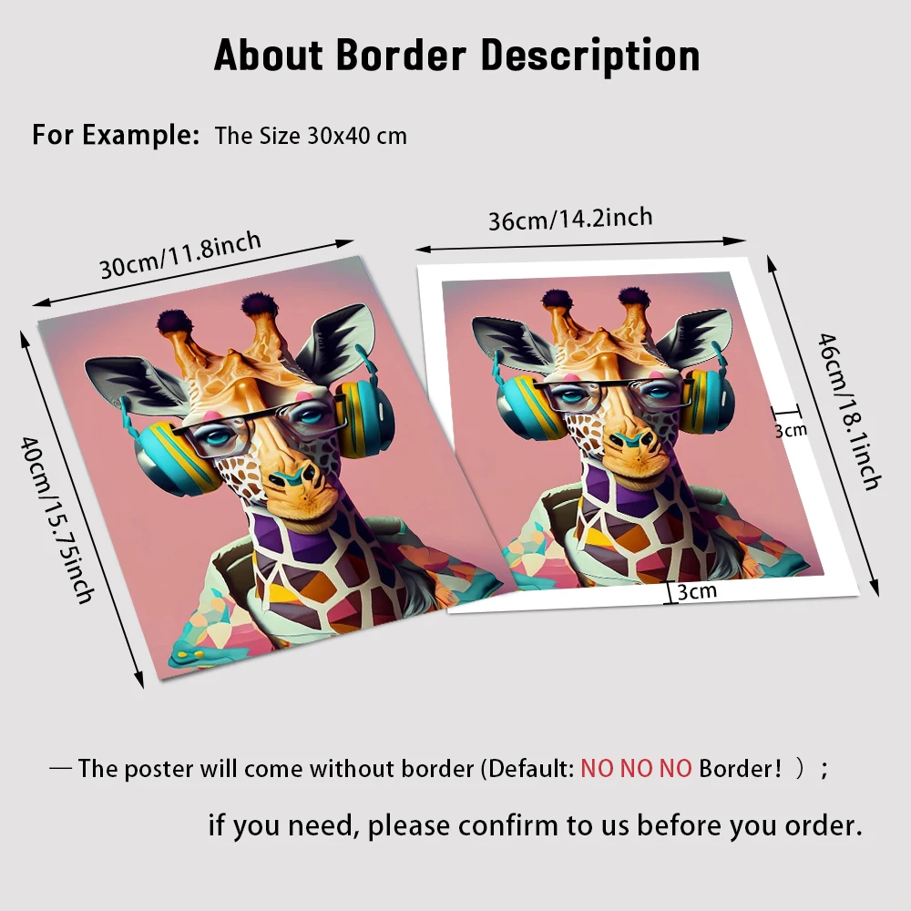 Funny Color Animal Bubble Posters Canvas Painting Prints Cute Giraffe Tiger Sheep with Glasses Wall Art for Home Cafe Bar Decor