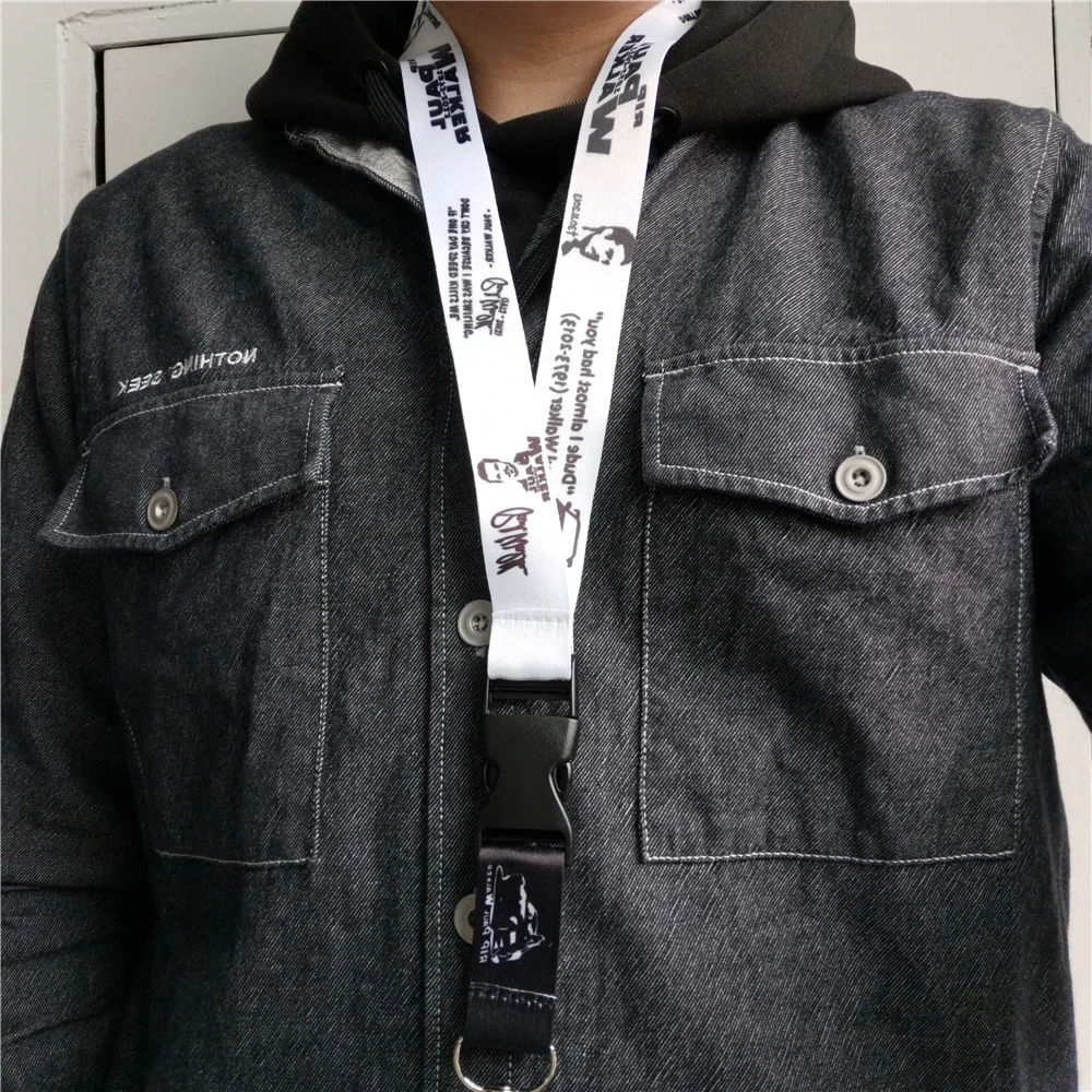 Car Lanyard Neck Strap Key Cell Phone Work ID Card Hang Ropes JDM Style Creative For Paul Walker Fans Auto Keychain Accessories