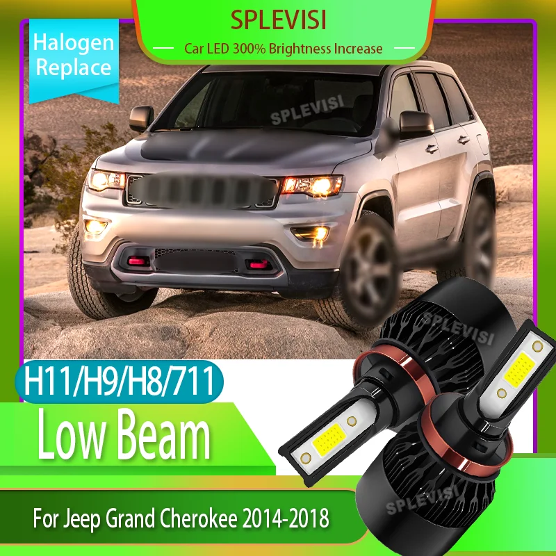 

Car LED H11/H9/H8/711 Headlight Low Beam Bulbs IP67 Waterproof 12v 60W 6000LM For Jeep Grand Cherokee 2014 2015 2016 2017 2018