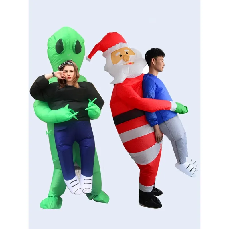 Ropa inflable divertida de Papá Noel, ropa de muñeca, espectáculo de Festival, dinosaurio alienígena, abrazo de fantasma divertido de Navidad