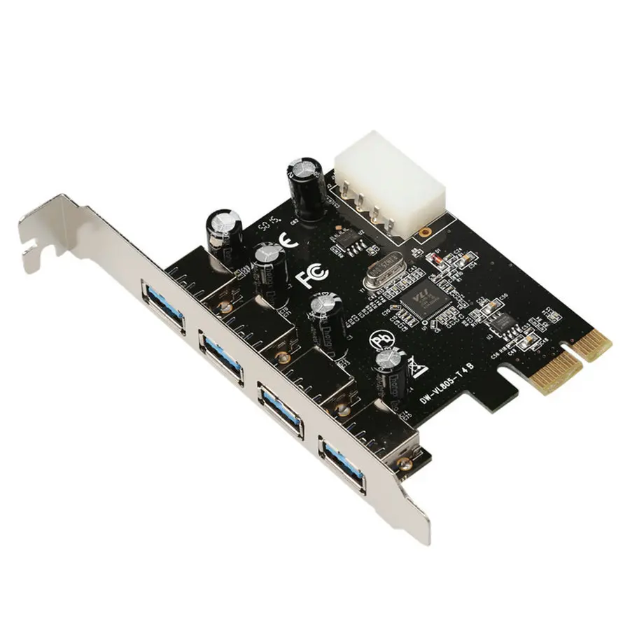 Cartão de Expansão para Desktop, USB 3.0 Embutido, PCIe para 4 Portas, Hub USB