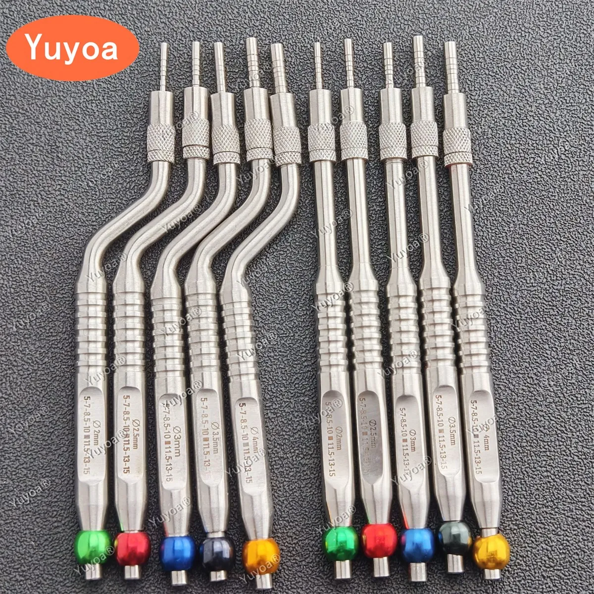 5pcs/10pcs Dental Implant Sinus Lift Concave Osteotomes Kit Straight Bended Lifting Device Bone Extruder Concave Instrument Tool