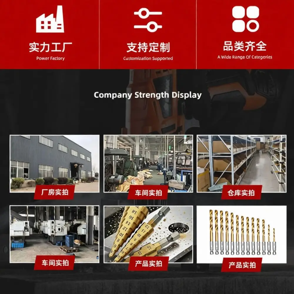 Multifunctional Titanium Coated Saw Drill Bit Set Pagoda Cutter For Metal Sheet Thin Wall Tube Opening Hardware Tool