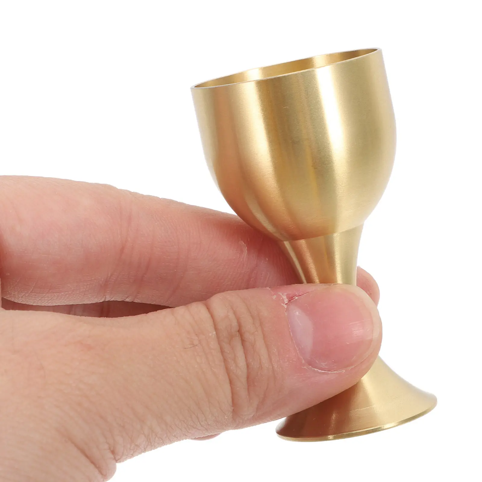 Exquisite Copper Alloy Goblet Vintage Metal Wine Cup for Full Blessing Meditation Decorative Offering Cup Brings Luck Wealth