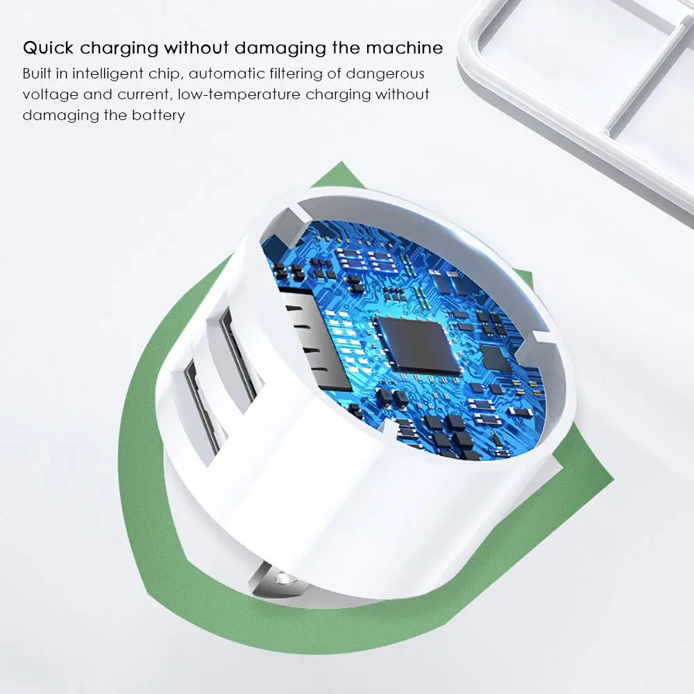 Round Mobile Phone Charging Quick Charge Travel Charger Dual USB Charger Charging Adapter Wall Charger