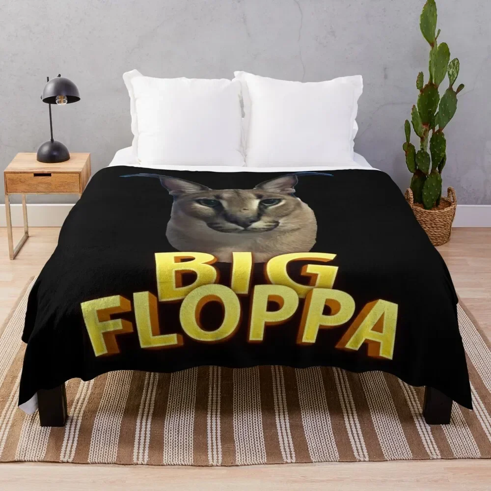 Big floppa meme Throw Blanket Flannel Fleece Soft Warm Throw Blanket