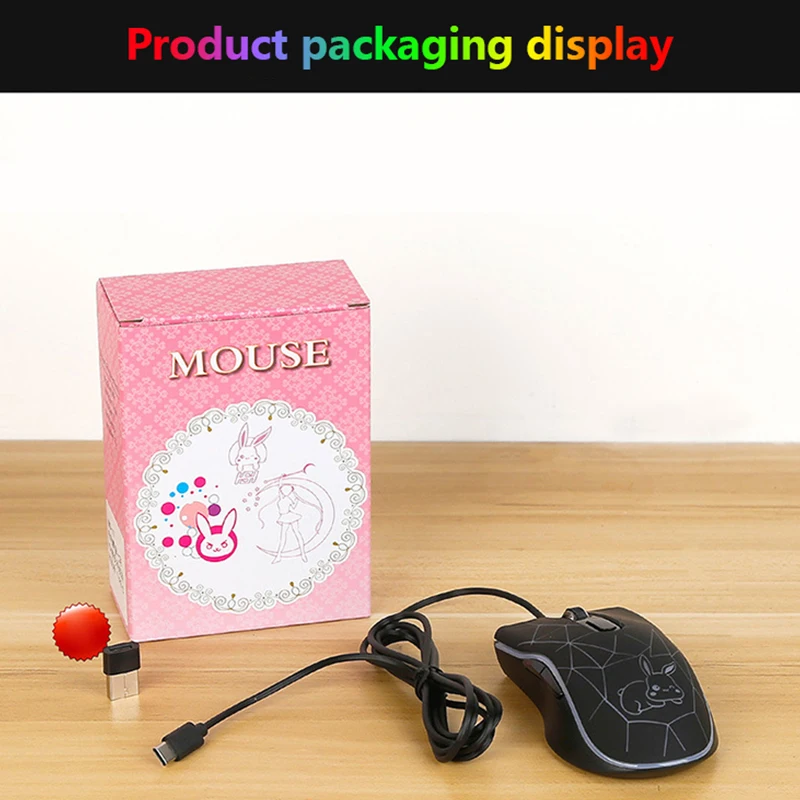 Uالتايلاندية HMO-22 جديد مضيئة السلكية ماوس نوع-C واجهة USB 2400 ديسيبل متوحد الخواص ل أبل هواوي دفتر اللوحي الهاتف