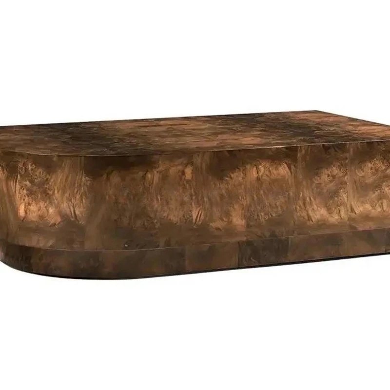 Italian minimalist coffee table, solid wood rectangular wabi-sabi black walnut tree rumored coffee ta ble