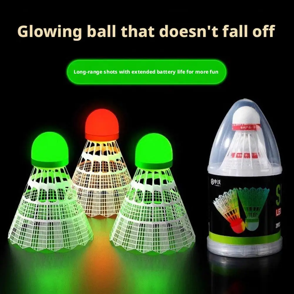 

Portable Badminton Shuttlecocks Night Glow Nylon Feather Ball Durable Fluorescent Sports Toy for Night Outdoor Playing