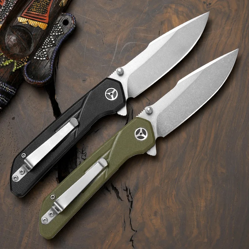 Faca de bolso 8Cr: multiferramenta Edc dobrável masculina, faca de frutas, lâmina lavada com pedra - ideal para camping, caminhadas, aventura, projetos DIY, uso diário, pesca e caça. É um ótimo presente para homens, especialmente perfeito para o dia dos namorados e o dia dos pais.