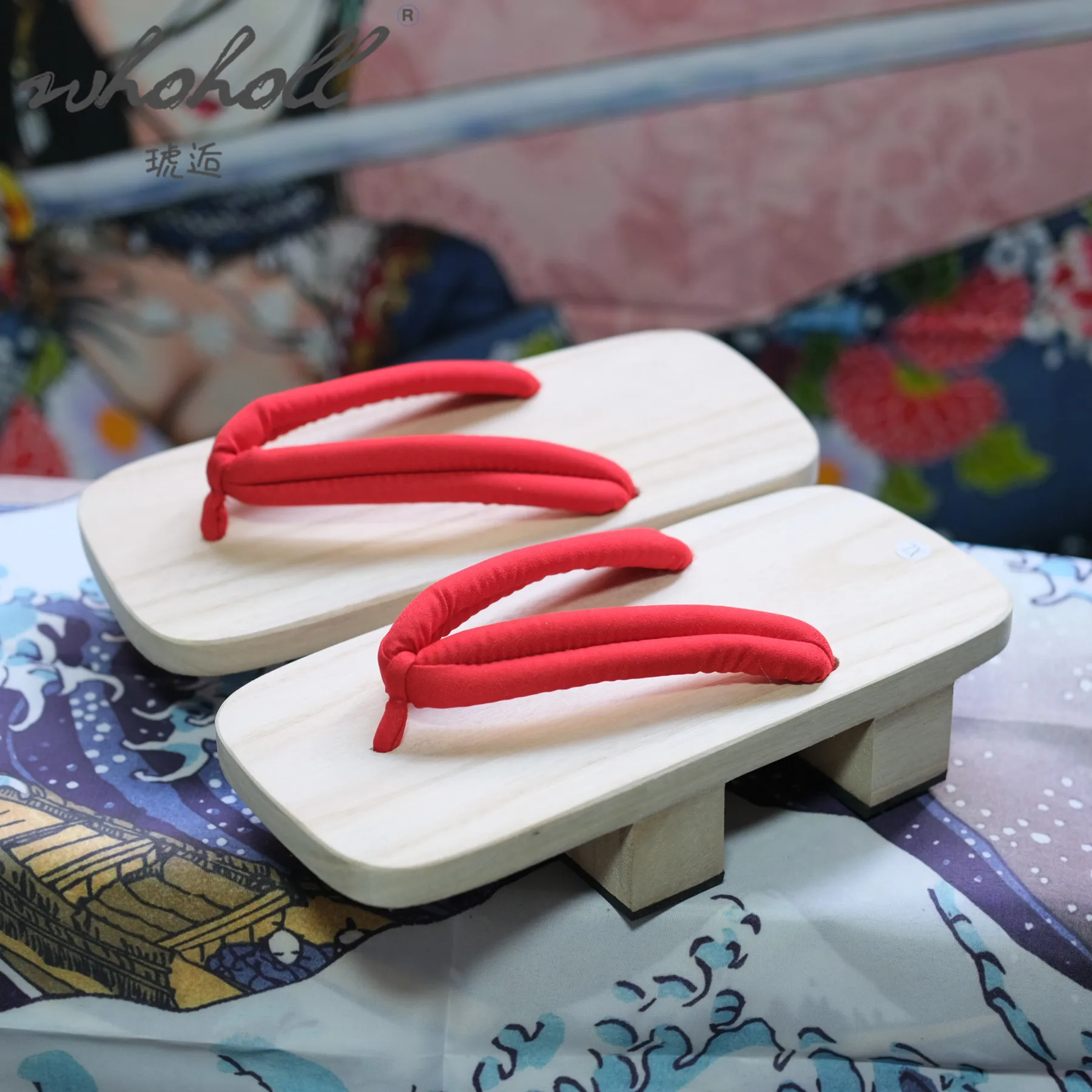 Thick Platform Two-teeth Geta Man Women Slippers Japanese Wood Geta Anime Coplay Costumes Shoes Flip Flops Slipper Clogs Sandals