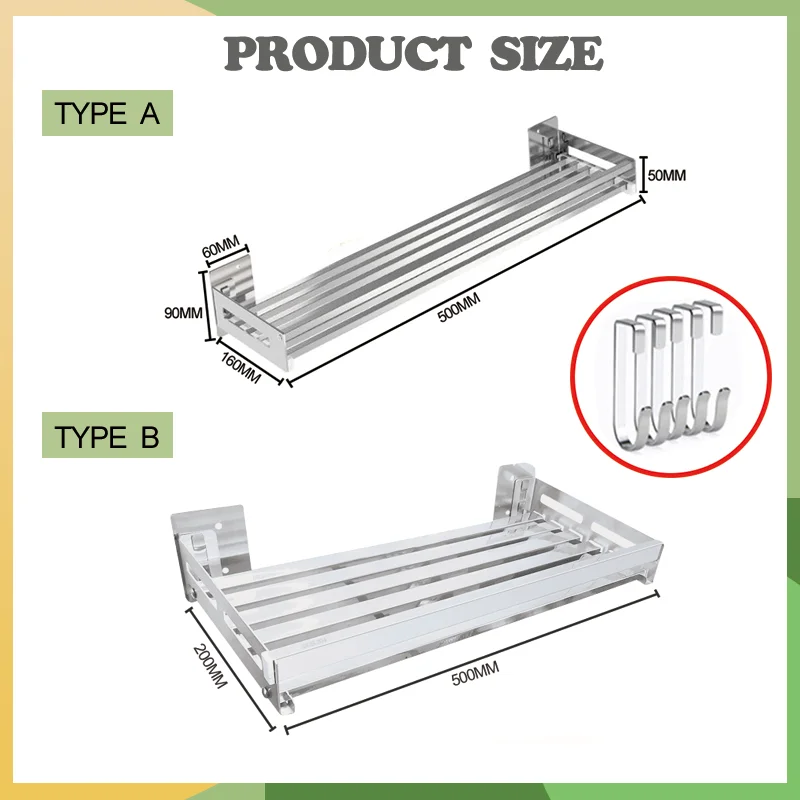 Estante de especias de montaje en pared, organizador de especias de cocina, estante de almacenamiento, estantes de acero inoxidable, soporte para