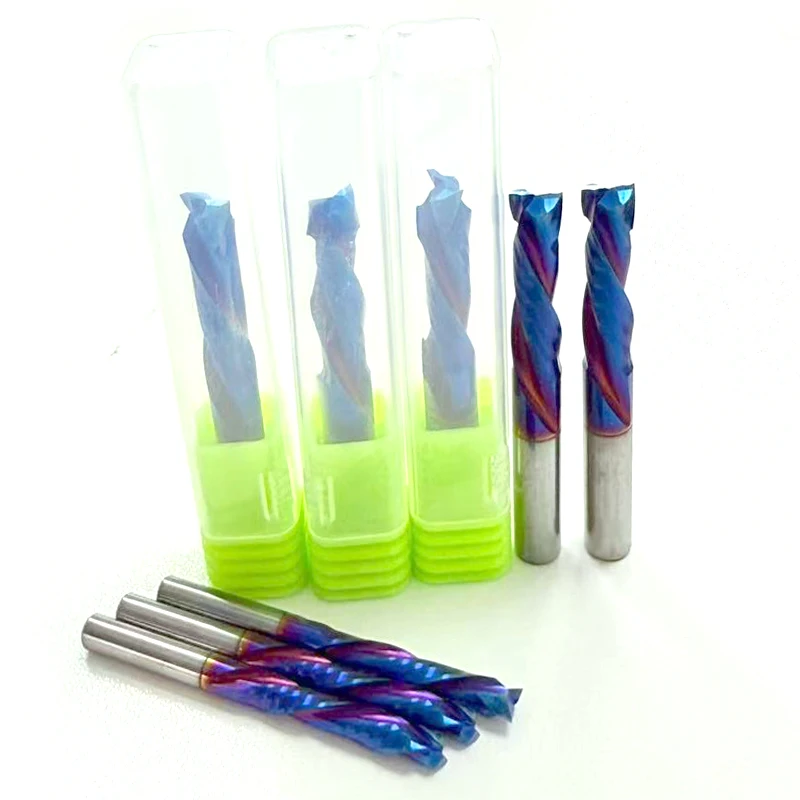 

1 шт. твердосплавная фреза UP DOWN 3,175 мм - 2 канавки DLC/HOT Фрезерный станок с ЧПУ по дереву Концевые фрезы Спиральный инструмент для сжатия