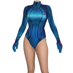 Samus Woman Cosplay Costume METROID Girls Aran Spandex Bodysuit Superhero Girl Bathing Suits Zentai Bikini Halloween Costume