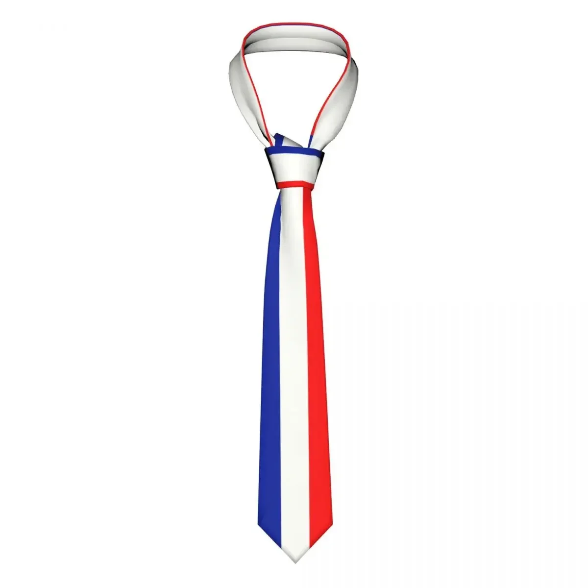 Classic French Flag France Neck Tie for Party Customized Men Neckties