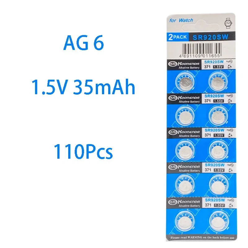 SR920sw button battery, AG6/LR920/171/LR69/371 universal, suitable for silver oxide watches, quartz watches, pocket watches, etc