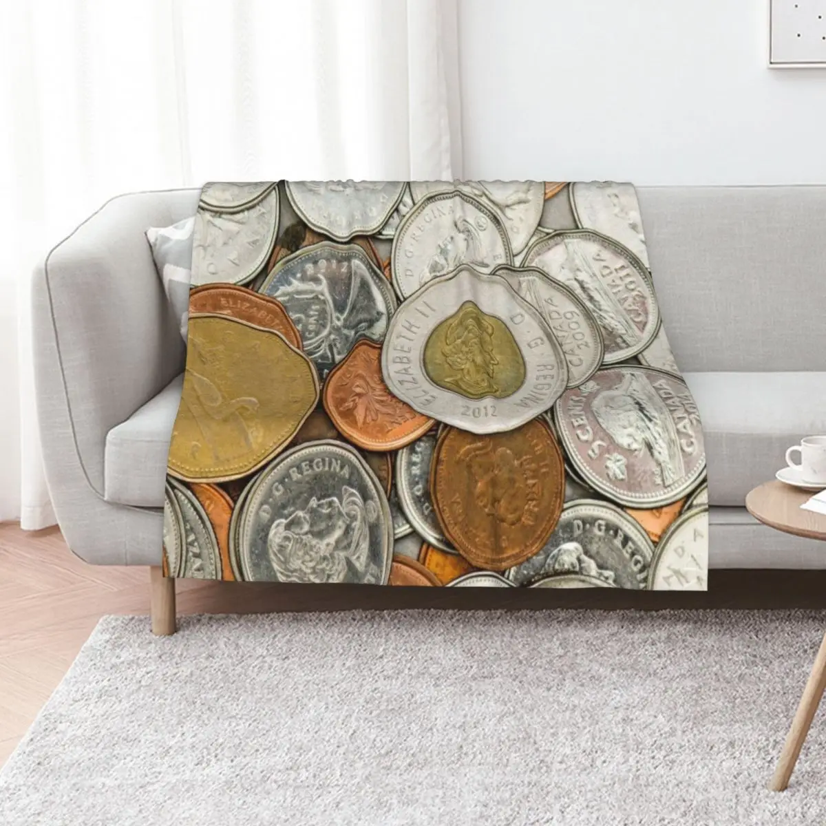 Canada Coins Throw Blanket Summer halloween for winter heavy to sleep Shaggy Hairys Blankets