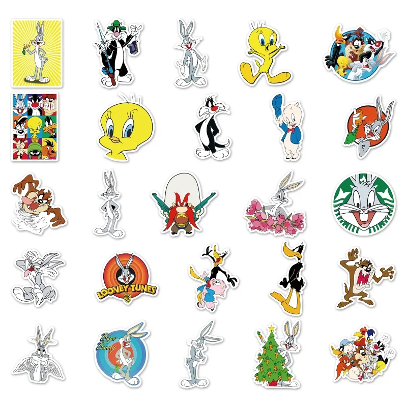 Animation Bugs Bunny 50PCS sticker Mobile laptop Car Waterproof DIY decorative Graffiti Stickers Toys for Chirldren kids gift