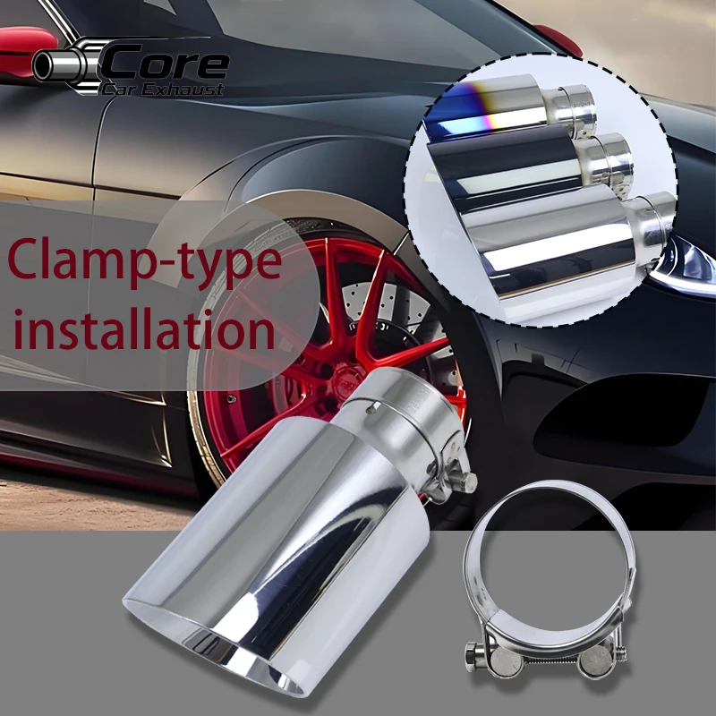

Universal Automotive Exhaust pipe stainless steel 304 tail throat horn outlet hole large diameter 101mm size