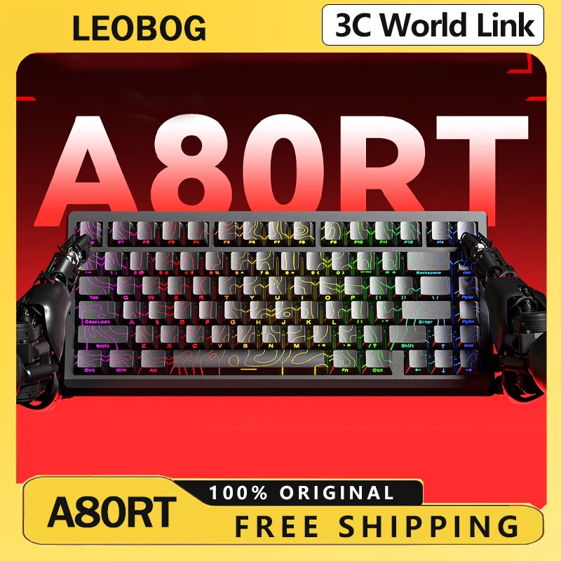 

LEOBOG A80RT ультрамагнитная клавиатура, проводная/беспроводная, 8 кГц, 0,01 ммRT, с возможностью горячей замены, механическая клавиатура для киберспортивных игр, по индивидуальному заказу для FPS