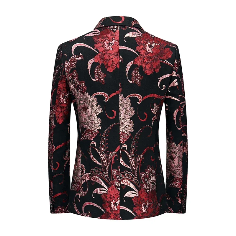 Men's Red Jacquard Casual Suit Jacket, Wedding Jacket, Green Slim Fit Sports Jacket, European Clothing XXXS-XXL.