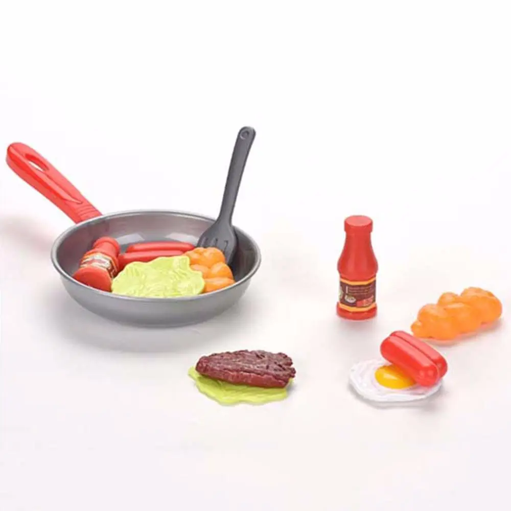 Kookgerei Steak Pot Pan Speelgoed Koken Spelen Kinderen Fantasiespel Keuken Speelgoedset Miniatuur Keuken Simulatie Voedsel