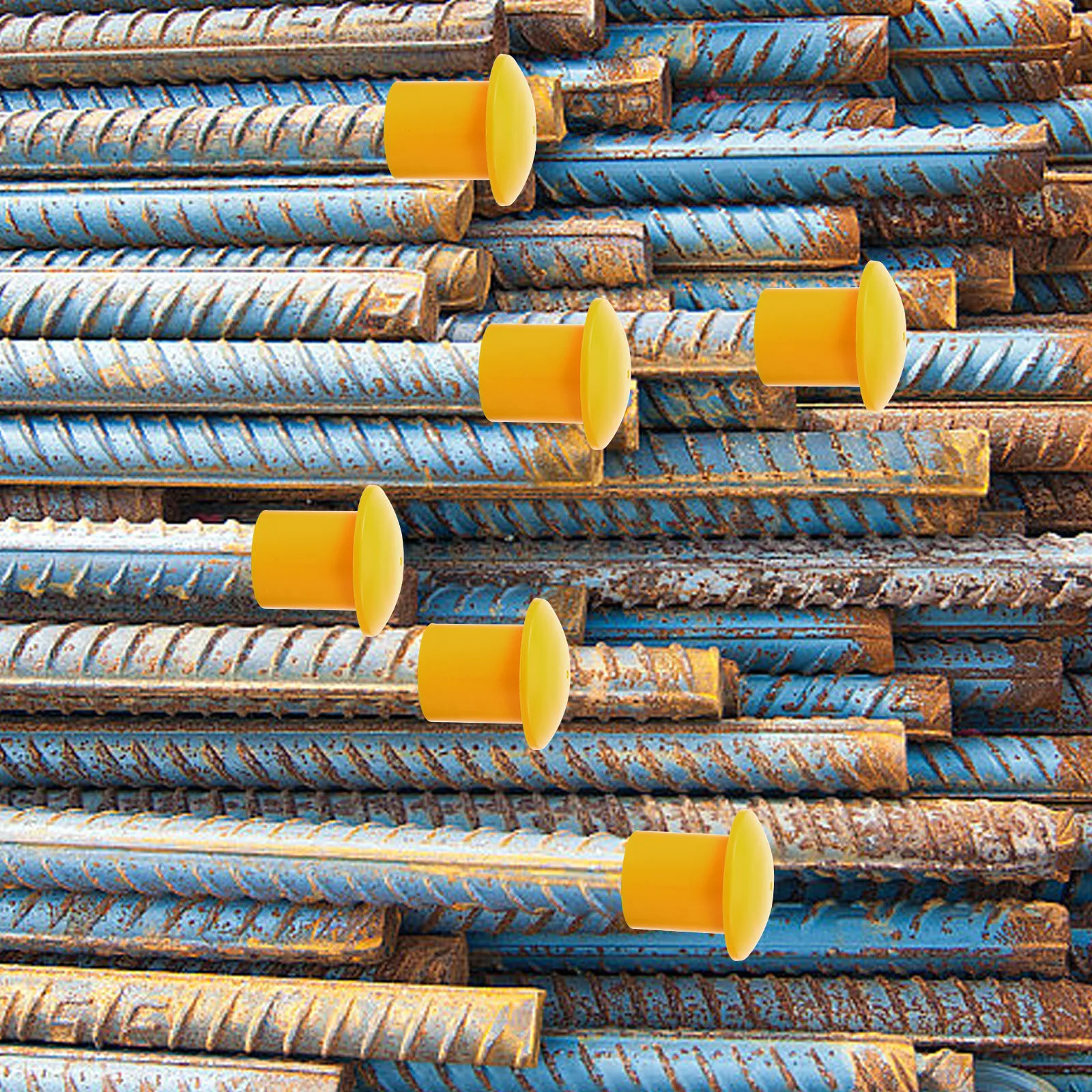 

50 Pcs Safety Caps Steel Bar Protective Cover Green PP End Protector Construction Supplies High Visibility Easy