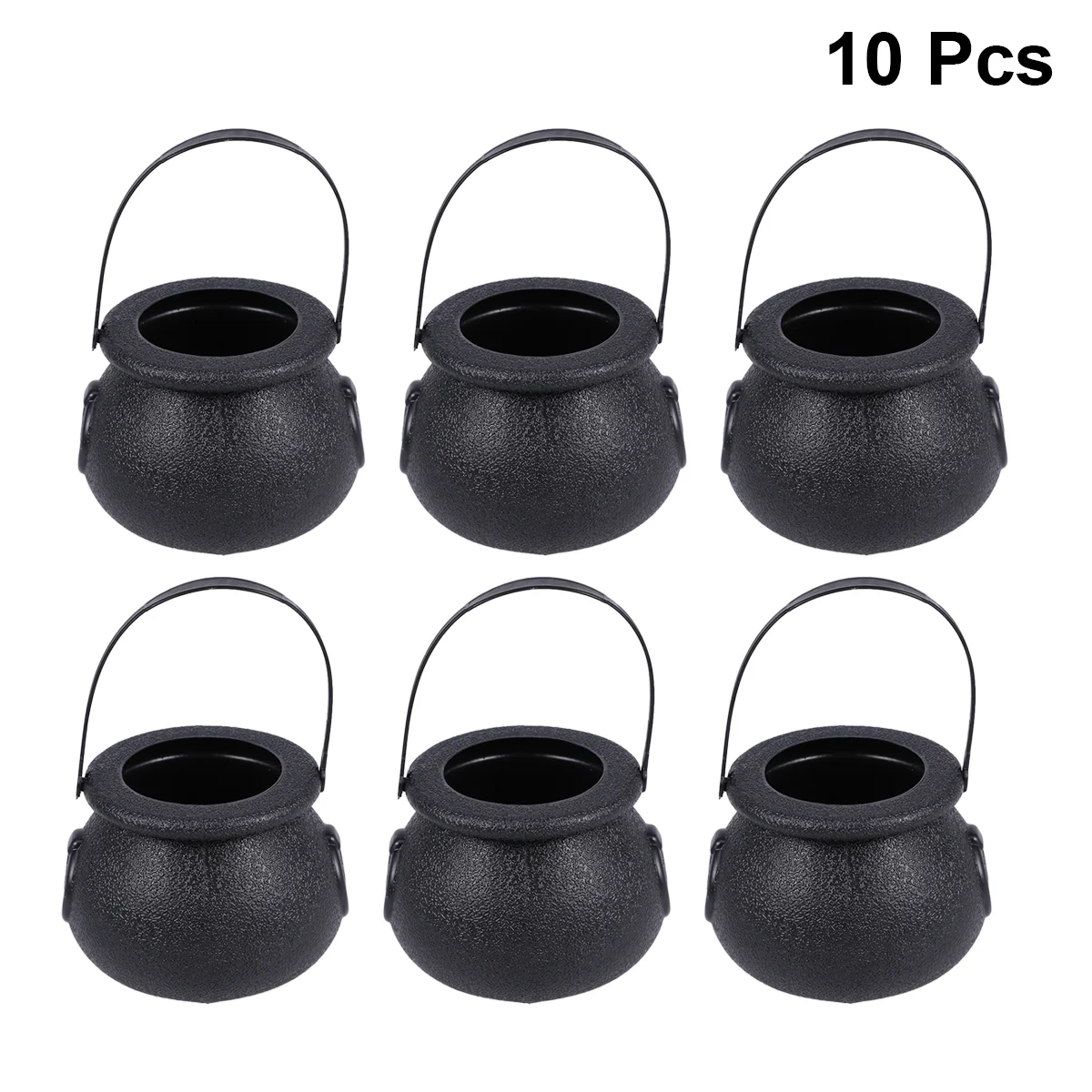 10 Pcs Decoration Mini Black Kettle Halloween Candy Bucket Holder Trick Treat Small Child