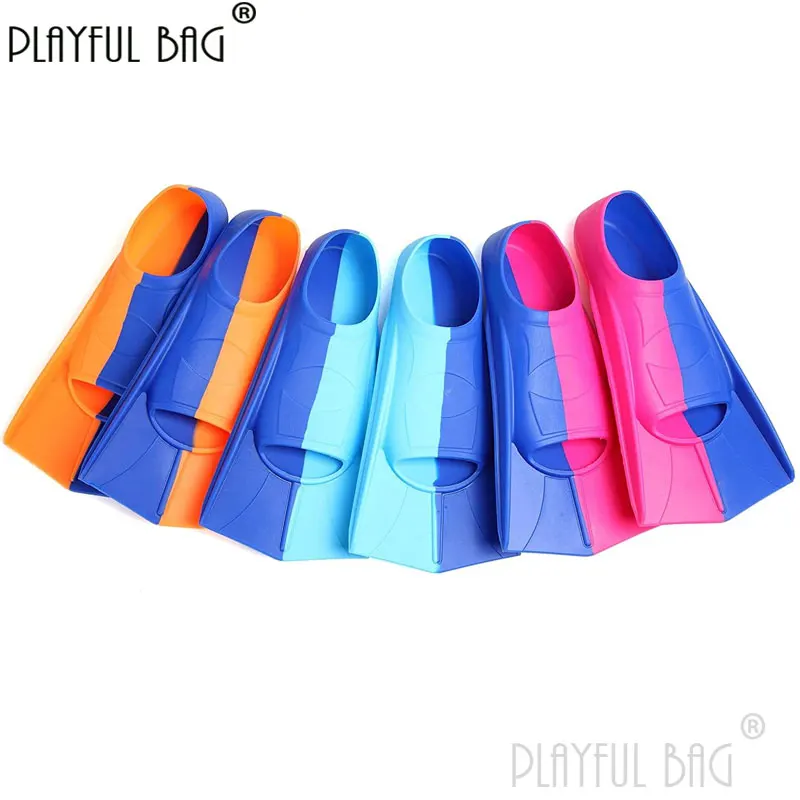 Professional swimming fins children diving frog shoes Kids Swimming training silicone short fins E265