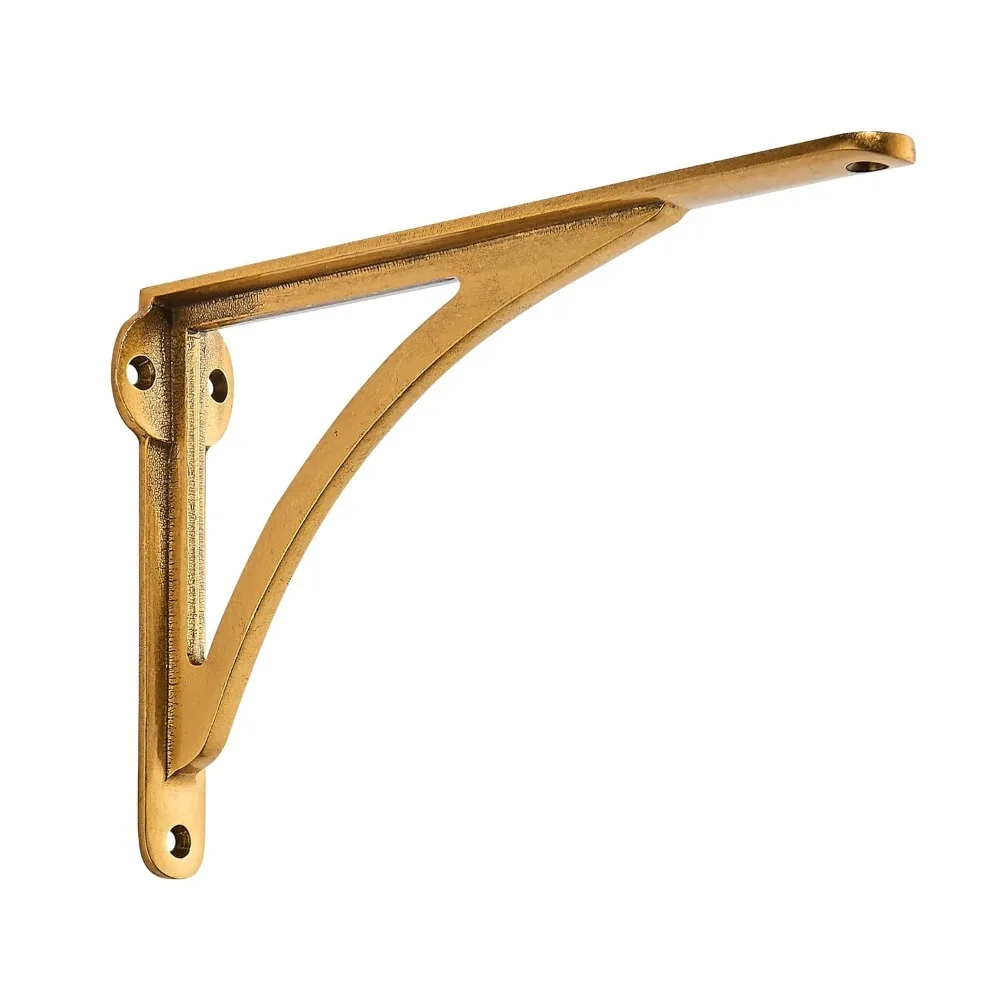 Vintage gepolijst chroom decoratieve wandplankbeugels, 8 inch massief messing, set van 2 voor elegante huisstyling