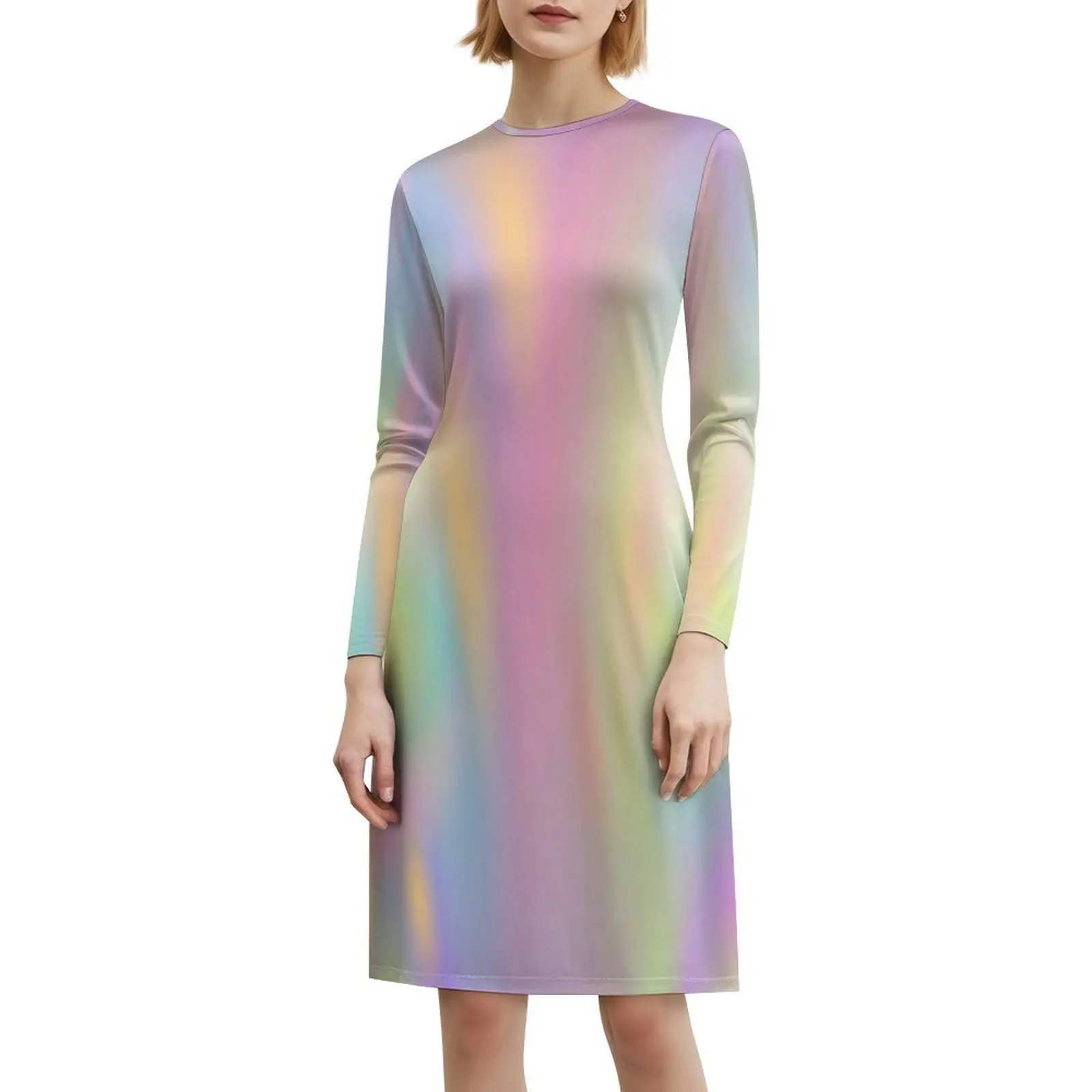 فستان هولو على الطراز الكوري للنساء فستان كاجوال أنيق للحفلات أو الارتداء اليومي هولو باستيل توهج حورية البحر الوردي للنساء #6