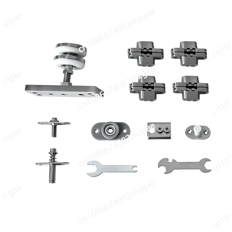 รางแขวนประตูบานเลื่อนแบบพับได้ รางเลื่อนประตูแบบเงียบ ใช้ได้กับประตูบานเลื่อนทั่วไป ล้อแขวนแบบเงียบ รางเลื่อนประตูบานพับ