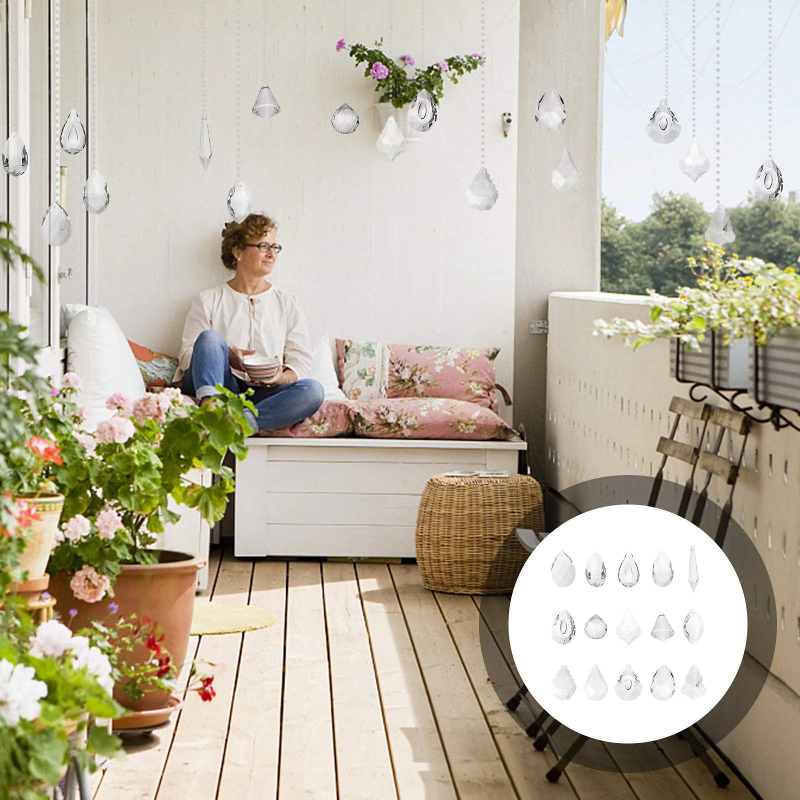 

15Pcs Crystal Prisms Hanging Decor Suncatchers for Windows Light Show Accessories Crystal Prisms ,Window Decor