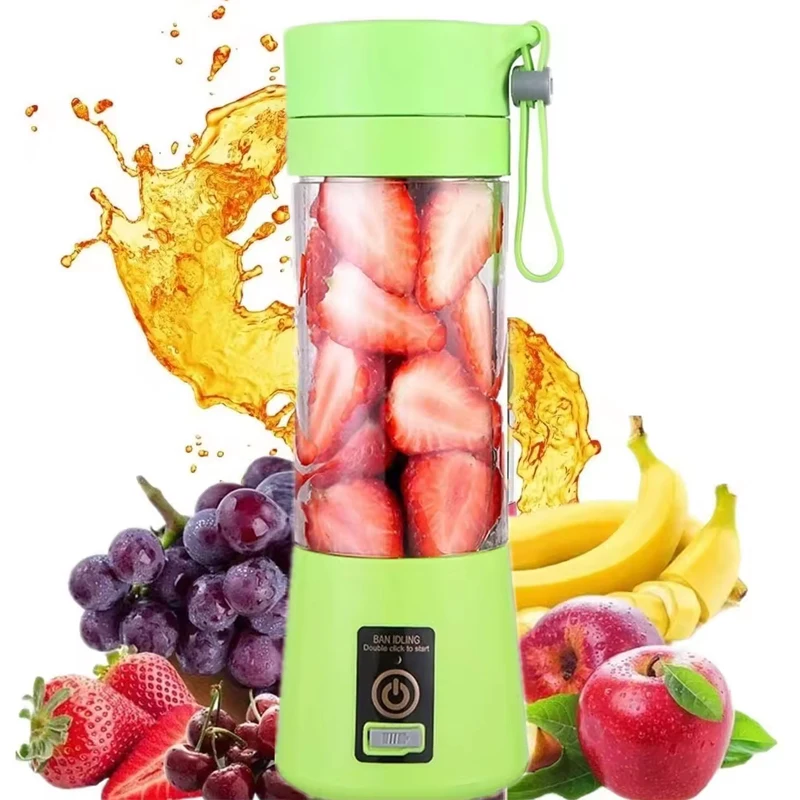 ماكينة خلط العصائر 380 مللي مع 6 شفرات عصارة كهربائية صغيرة متعددة الوظائف خلاط عصارة الخضروات للسفر في المكتب المنزلي