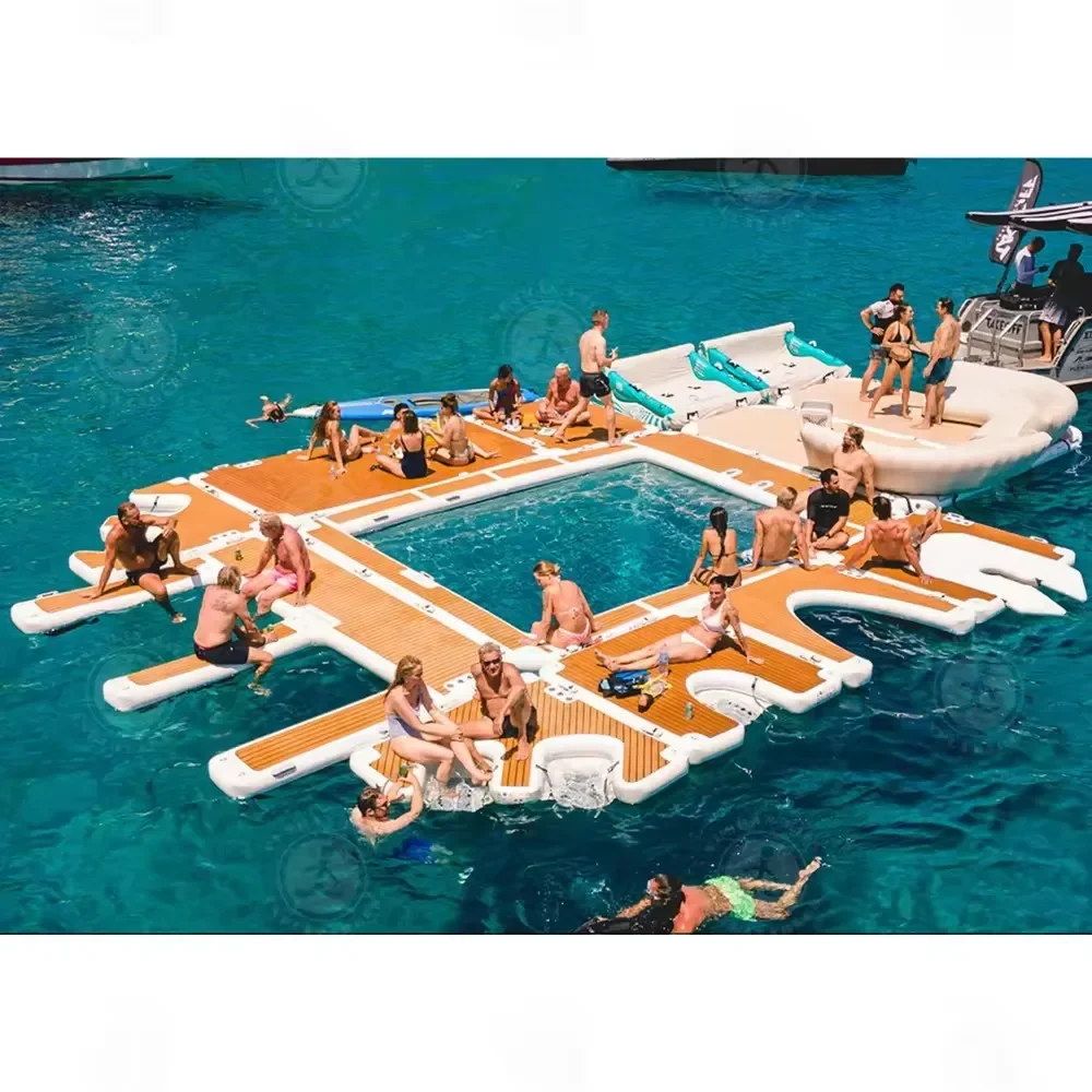 

Irregular Custom Inflatable Floating Pontoon Dock Inflatable Floating Platform for Yacht