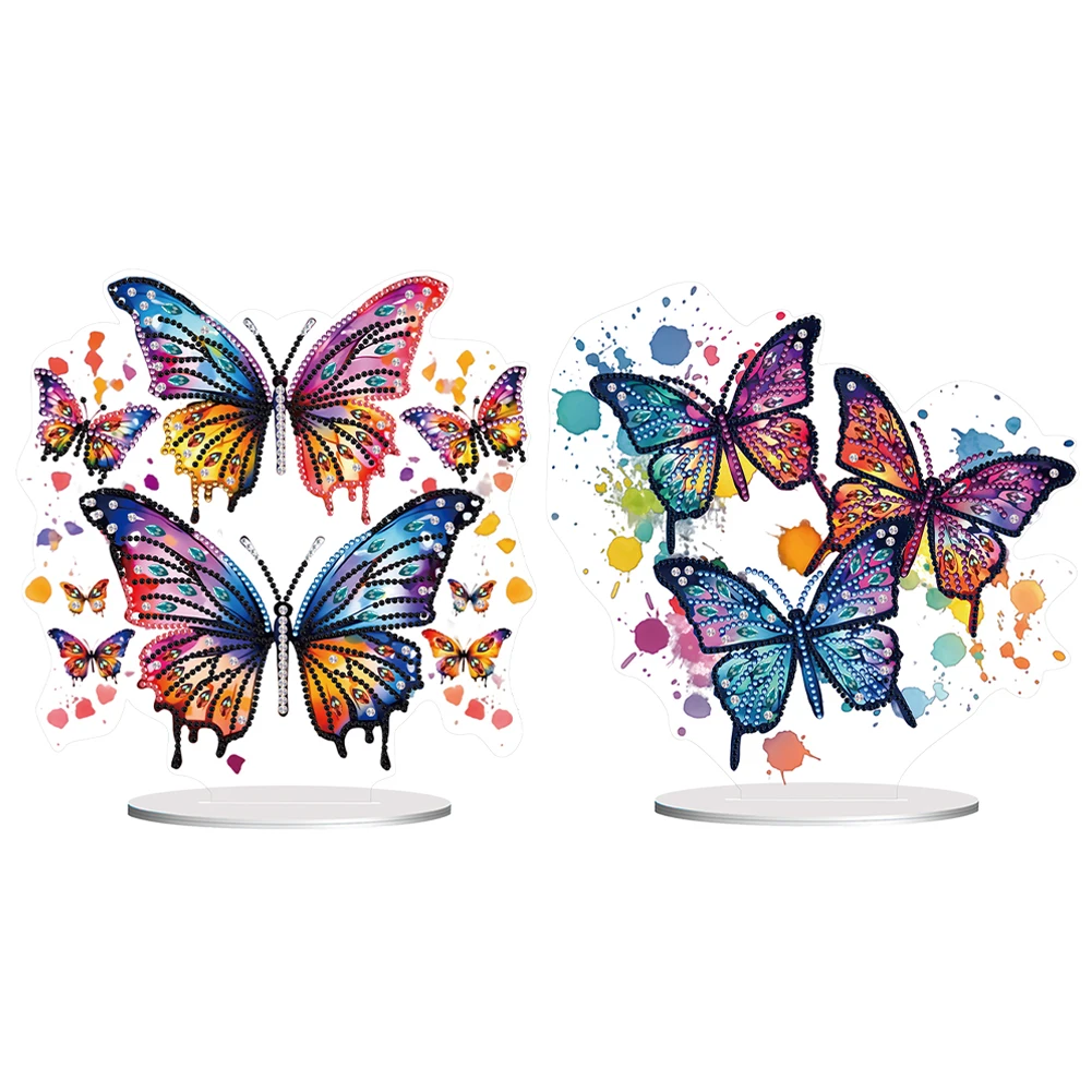

Butterfly Round+Special Shape Diamonds Painting Desktop Decorations 5D DIY Diamond Art Tabletop Decorations for Adults Beginner