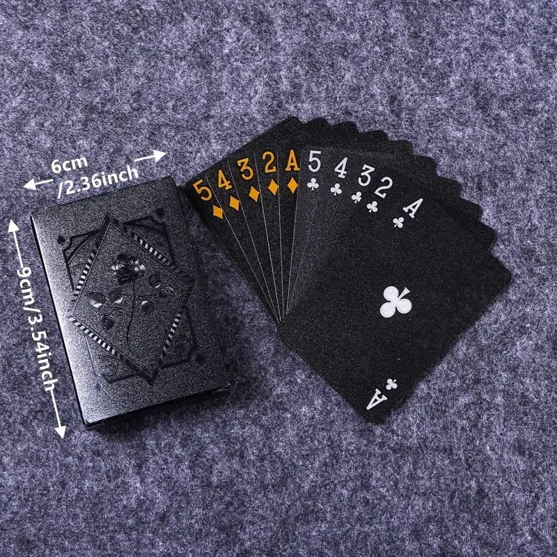 1PcsColor Black Gold Playing Card Game Card Group Waterproof Poker Suit Magic Dmagic Package Board Game Collection Entertainment image 5