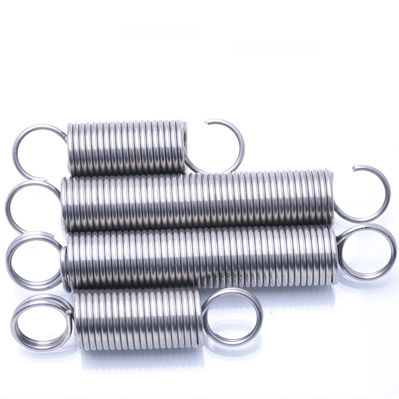 

2/4/8/12/20/30Pcs Tension Spring Steel Wire Diameter 0.5mm OD 3mm Stainless Steel Double Coil L-shaped Spring Length 15mm-220mm