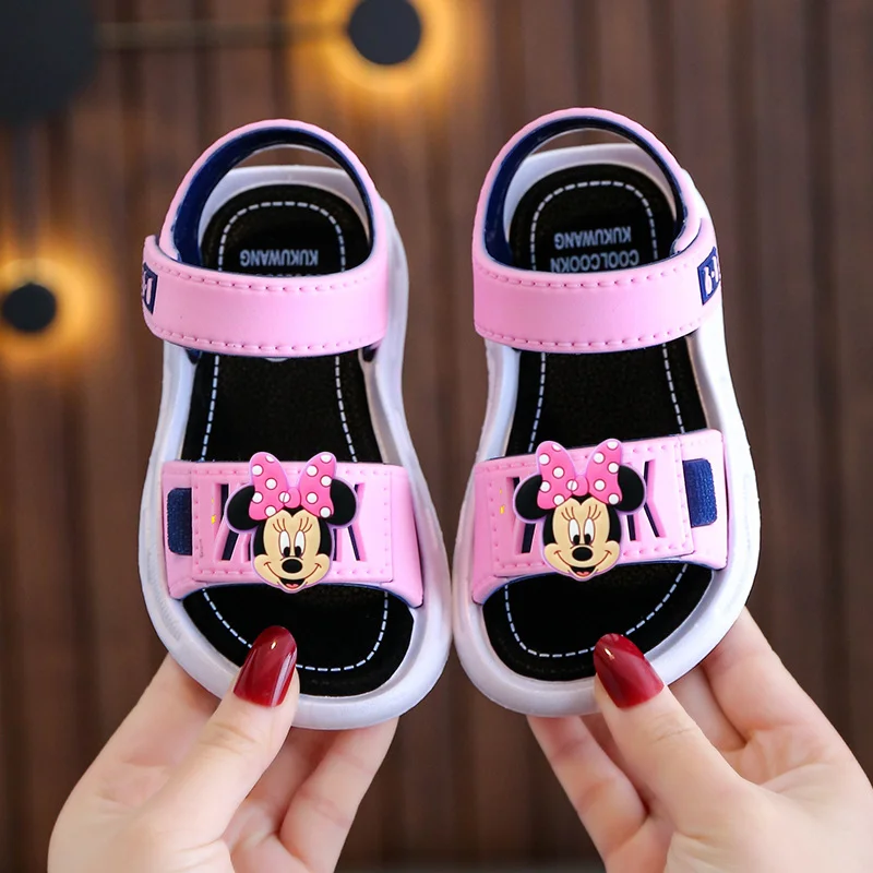 

Disney Mickey Mouse Boys Girls Sandals 2025 New Cartoon Summer Soft Sole Non-slip Baby Shoes Minnie Mouse Children's Shoes