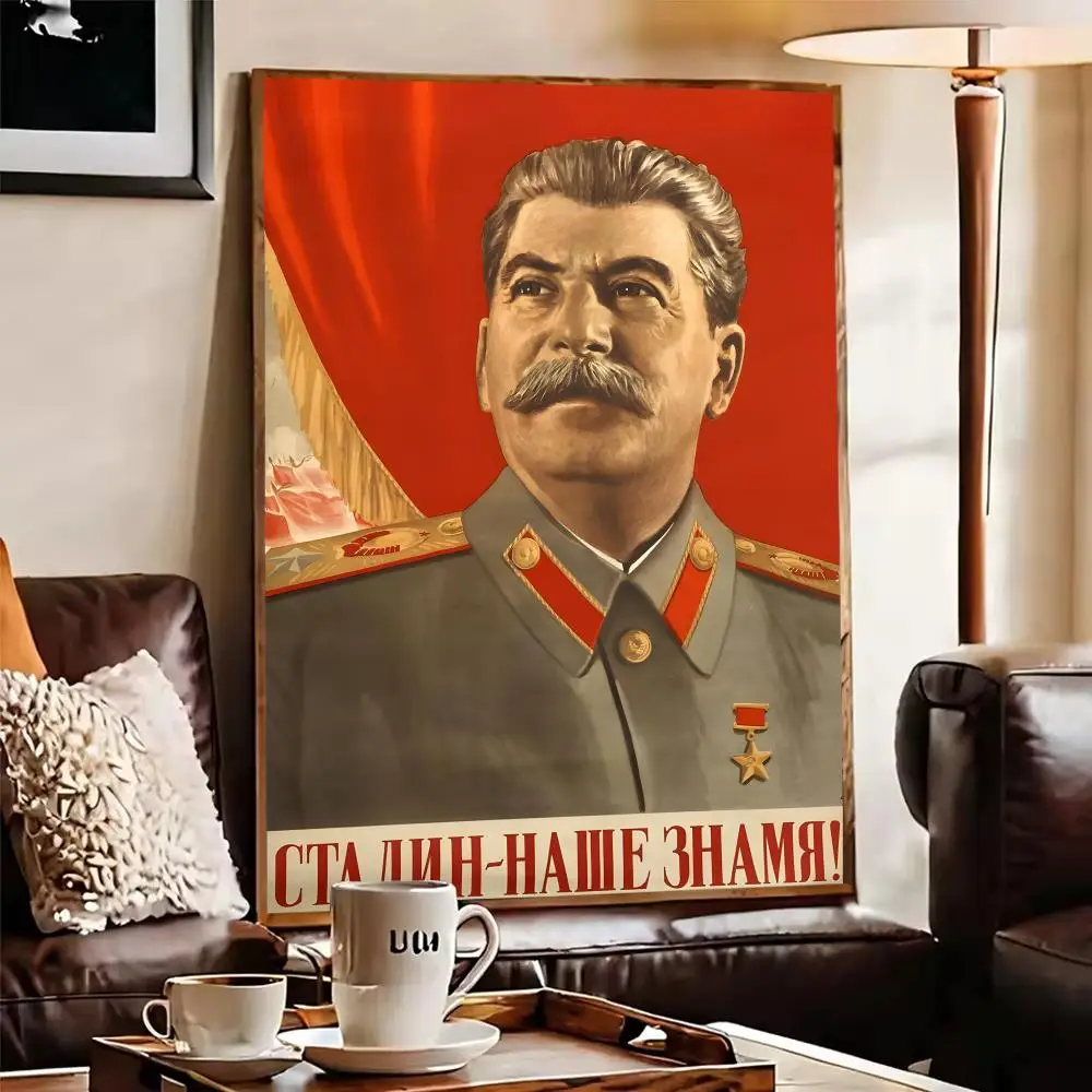 ملصق لينين وستالين ملصق مثالي فني ذاتي اللصق مصمم لمساحات مكتب الطعام المنزلية